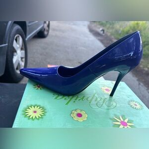 Classic Retro Patent Pointed-Toe Stiletto Pump - Royal Blue (almost Purple)